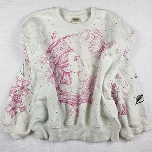 Wicked Katie Kime Good/Bad Graphic Pullover Sweatshirt Cream M The Wizard Of Oz